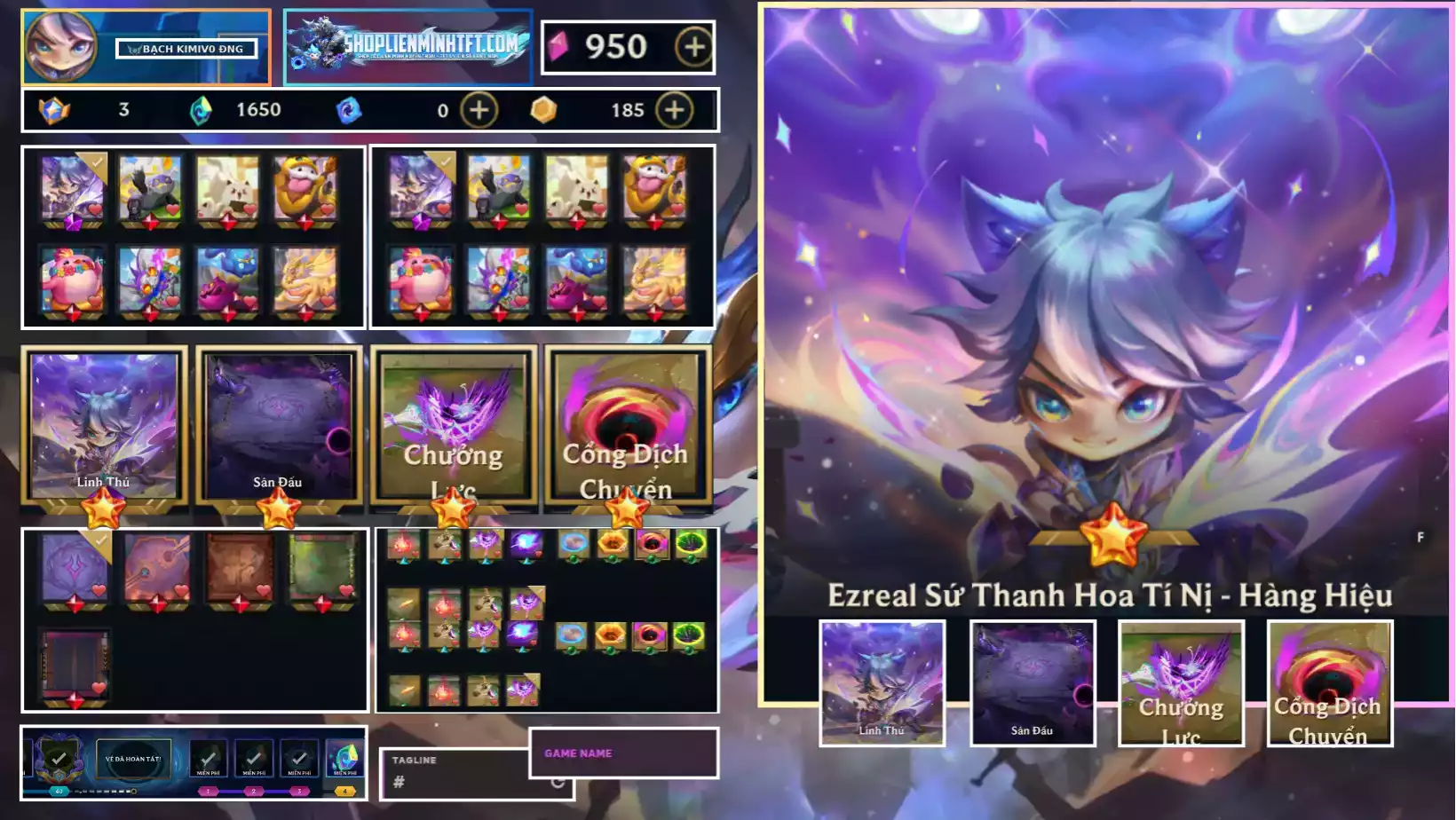 ACC TFT  ĐẸP EZREAL SỨ THANH HOA HÀNG HIỆU TÍ NỊ - 5 SÀN ĐỎ - NHIỀU CHƯỜNG - 3 CỔNG DỊCH CHUYỂN - DƯ 3 HUY CHƯƠNG - RANK BK CÒN ĐỔI TÊN